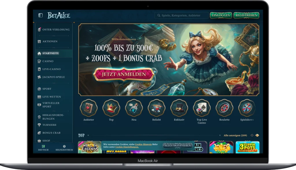 Offizielle Seite BetAlice Casino